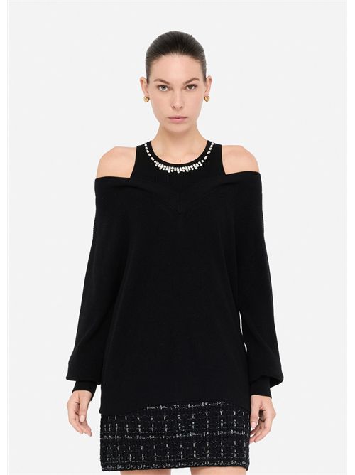 Maglione con ricami gioiello LIU JO | MF5126MA85Q/22222